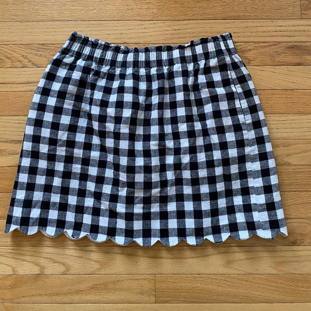 J. Crew Factory Buffalo Plaid Scalloped Skirt, 14